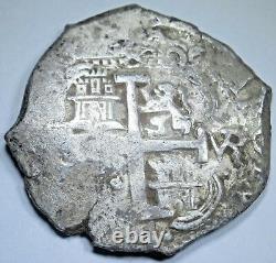 1694 Spanish Potosi Silver 8 Reales Eight Real Colonial Pirate Treasure Cob Coin