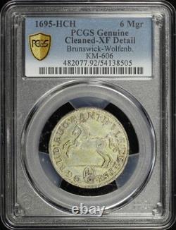1695-HCH German States Brunswick-Wolfen. 6 Mariengroschen PCGS XF Det. Cleaned