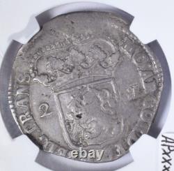 1697 Netherlands Overyssel Province 2 Gulden KM# 62 Original NGC Fine F12