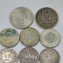 16pcs Switzerland Circulated 1/2 1 2 Francs Silver Coins 1911-1967 324C
