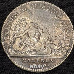 1706 France Silver Jeton Coin Louis Joseph Bourbon Galeres 1700s