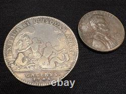 1706 France Silver Jeton Coin Louis Joseph Bourbon Galeres 1700s