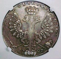 1707 Russia Peter I (the Great) Novodel Rouble Ngc Xf-45 L@@k