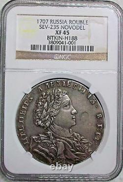 1707 Russia Peter I (the Great) Novodel Rouble Ngc Xf-45 L@@k