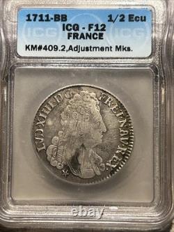 1711 BB France 1/2 Ecu ICG F12 KM#409.2