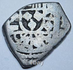 1714-1724 Clipped Mexico Silver 1 Reales Spanish Colonial 1700's Pirate Cob Coin
