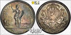 1723 Jeton Consulate Award Ag Bureau Of Health Pcgs Au50 Rainbow Toning Nice