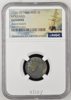 1724 Holland 2S Shipwreck Akerendam NGC Graded GENUINE