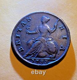 1733 Great Britain Halfpenny Of King George II Colonial Era Beauty