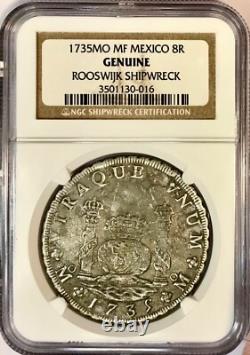 1735 MO Mexico Old Silver Shipwreck Treasure 8 Real Coin Rooswijk NGC Genuine
