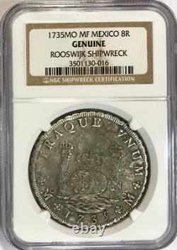 1735 MO Mexico Old Silver Shipwreck Treasure 8 Real Coin Rooswijk NGC Genuine
