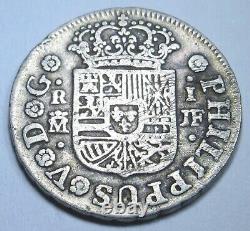 1739 Spanish Silver 1 Reales Antique 1700's Colonial Cross Pirate Treasure Coin