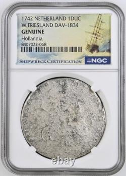 1742 W. FRIESLAND DAV-1834 1 DUC Shipwreck Hollandia NGC Graded GENUINE