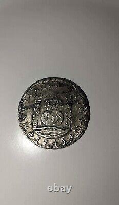 1745 Mexico Pillar Dollar 8 Reales Silver Coin 8R