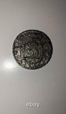 1745 Mexico Pillar Dollar 8 Reales Silver Coin 8R