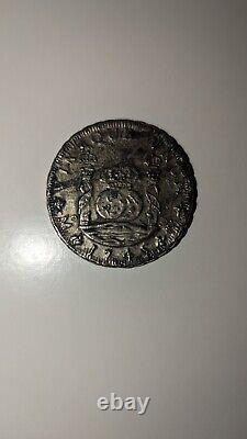 1745 Philippus Over Ludovicus Spanish Silver 2 Reales 1700's Luis I Coin