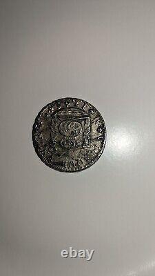 1745 Philippus Over Ludovicus Spanish Silver 2 Reales 1700's Luis I Coin