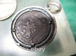 1751 Netherlands East Indies Voc 1 Duit Coin Pendant Marked Ocm 925 & 14 Kt