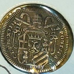 1761 Vatican Papal States -1/2 Grosso. 917 Silver KM# 995