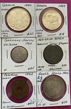 1764-1964 Germany, Greece, Canada, England, Russia 12 Coins Lot Very Nice Lot