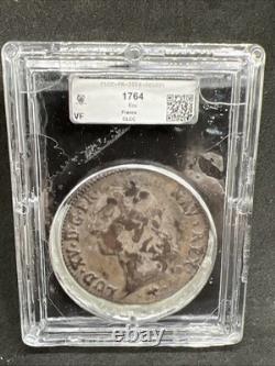 1764 Louis XV ECU France Silver Crown CLCC Certified VF Very Fine