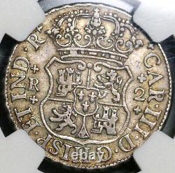 1768 NGC XF 40 Mexico 2 Reales Charles III Pillars Globes Silver Coin 20092402C