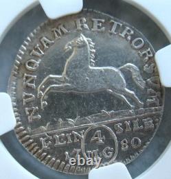 1780 CES Germany Brunswick-Wolfenbuttel 4 Mariengroschen NGC UNC Details