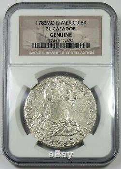 1782 NGC El Cazador Shipwreck MO FF Silver 8 Reales 8R Mexico World Coin #21473A