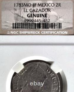 1783MO FF MEXICO 2R Reales Silver EL CAZADOR Shipwreck Treasure Coin NGC GENUINE