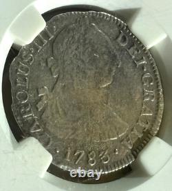1783MO FF MEXICO 2R Reales Silver EL CAZADOR Shipwreck Treasure Coin NGC GENUINE