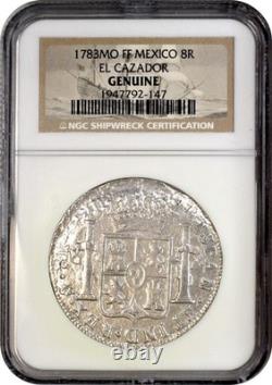 1783MO-FF Mexico El Cazador 8 Reales NGC Gen Genuine Shipwreck Certification