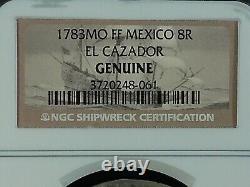 1783 Spanish Shipwreck Treasure, Salvaged Silver 8 Reales El Cazador NGC
