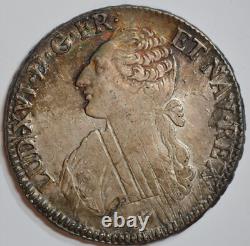 1785 France Ecu. King Louis XVI, Toulouse Mint, Almost Uncirculated, Toned C7314