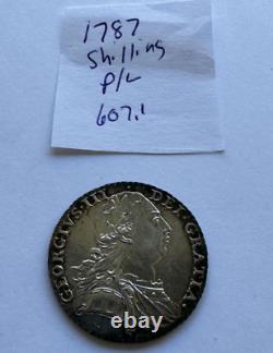 1787 George III Silver Shilling Coin