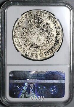 1790-Q NGC Genuine France Louis XVI Ecu Perpignan Crown Silver Coin (24032601C)