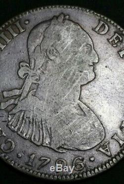 1796 FM Mexico 4 Reales Bust King Charles IV Scarce Milled World Silver Coin
