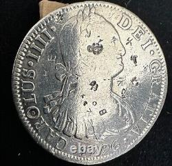 1796 Mexico Hispan Carolus IIII Dei Gratia (8 Reales) Stamped By Asian Trades