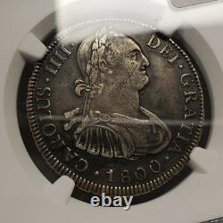 1800 PTS PP Bolivia 4Reales. 3899 oz ASW Deep Patina NGC XF Details F3138