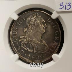 1800 PTS PP Bolivia 4Reales. 3899 oz ASW Deep Patina NGC XF Details F3138