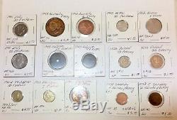 1800s-1900s World Lot of 150 Carded Coins with Silver & BU-AU & Key Dates-Lot #7