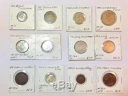 1800s-1900s World Lot of 150 Carded Coins with Silver, many BU-AU LOT#1