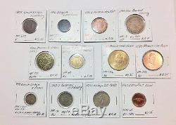 1800s-1900s World Lot of 150 Carded Coins with Silver, many BU-AU LOT #2