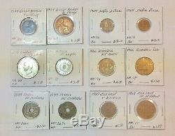 1800s-1900s World Lot of 150 Carded Coins with Silver, many BU-AU LOT#3