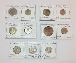 1800s-1900s World Lot of 150 Carded Coins with Silver, many BU-AU LOT#6