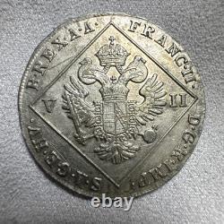 1802 A Austria 7 Kreuzer UNC NICE TONING RARE OVERSTRIKE SATIN