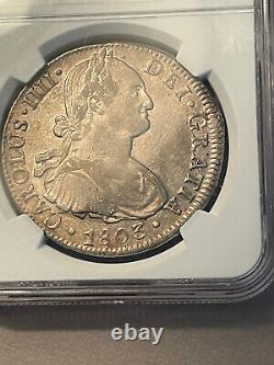 1803 MO FT 8 Reales 8R Mexico Charles IV Silver NGC AU 53