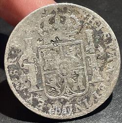 1803 Mexico 8 Reales Chopmarked Yin & Yang Swastika Silver King Charles IV Coin