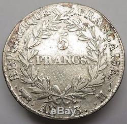 1804 AN 13 COW. 900 SILVER Napoleon I 5 Francs Republic France World Coin #13812