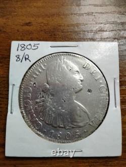 1805 Carolus IIII Mexico 8 Reales Silver Coin with Chop Marks
