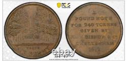 1812 Breat Britain Token 1 Penny John Bishop & Co Pcgs Au58